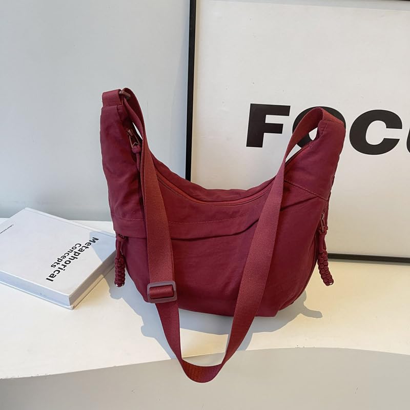 Image of Nylon Crescent Crossbody Bag for Women Shoulder Tote Handbag Casual Sling Bag Dumpling Purse Bag for Outdoor Travel