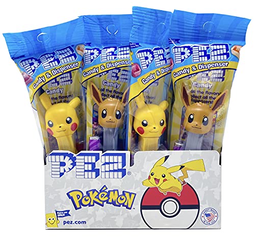 Pez Pokemon Dispensers Individually Wrapped Candy and Dispensers 12 Pack