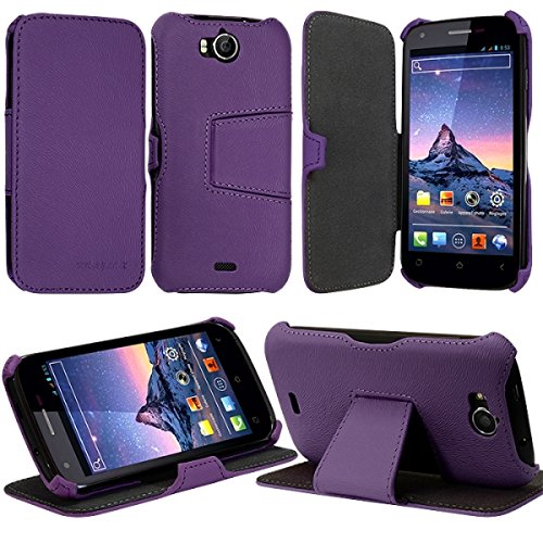 KARYLAX Seluxion - Coque Housse Etui avec Rabat Latéral Fonction Support pour Wiko Cink Peax/Peax 2 Couleur Violet