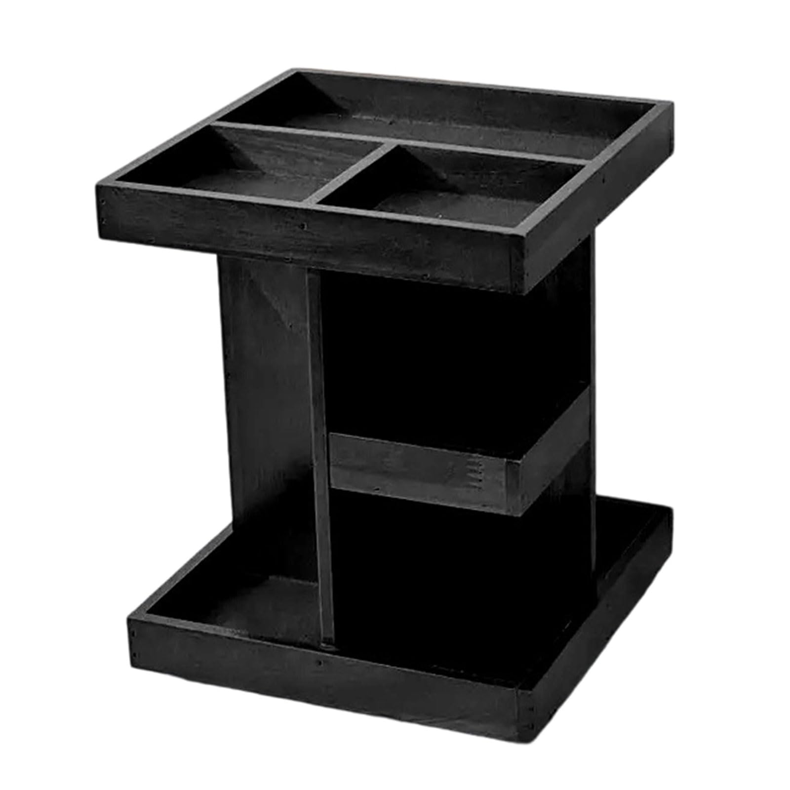 YWLUUOO Layered Rotating Vanity Shelf 360 Degree Turn for Efficient Beauty Product Storage in Wood Rotating Makeup Stand