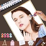 ★HD COLOR CANVAS：Second generación Lienzos de color de alta definición con números claros y bloques de color para ayudar a evitar el uso incorrecto del color , Protegiendo su vista y no es fácil hacer que los ojos se cansen.Use la pintura acrílica que está marcada con números para rellenar las áreas que están etiquetadas con los mismos números y el color de luz correspondiente para un rápido acabado!