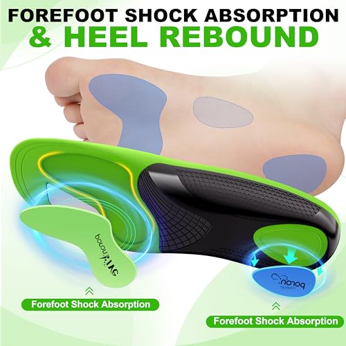 Plantar Fasciitis Insoles Shoe Inserts for Men Women, 240lbs Heavy Duty Arch Support Inserts for Pain Relief, Work Boot Orthotics Insoles for Standing All Day, L3