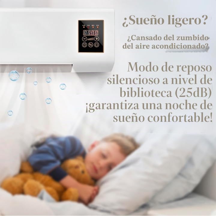 Mini Unidad de Aire Acondicionado portátil de Pared con refrigeración y calefacción rápidas y silenciosas, no Requiere instalación.