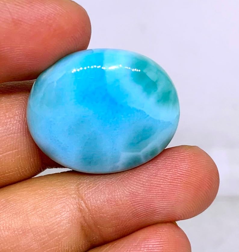 Larimar cabochon ovale 26x22mm pour création de bijoux DIY - 3