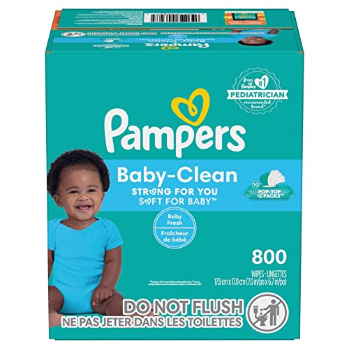 Image of Baby Wipes, Pampers Baby Fresh Scented Baby Diaper Wipes 10X Pop-Top Packs, 800 Total Wipes (Packaging May Vary)