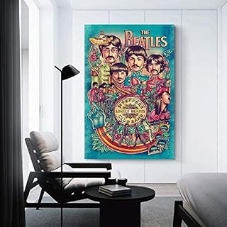 Poster sur toile The Beatles – Décoration murale moderne pour chambre à coucher – 50 x 75 cm - Les Beatles, Paul McCartney, John Lennon, RIngo Starr, George Harrison Poster sur toile The Beatles - Décoration murale moderne pour chambre à coucher - 50 x 75 cm – Image 3