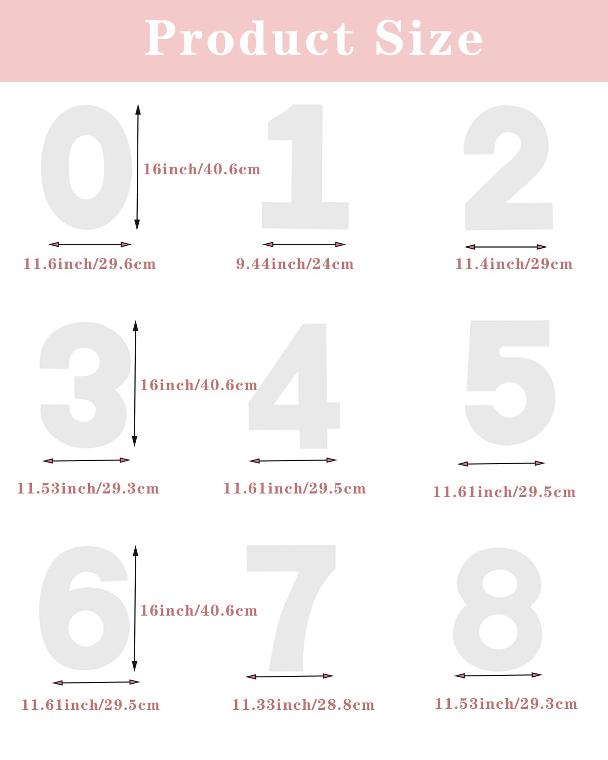 Numeral Cake Stencils - 0-8 Arabic Numbers -3