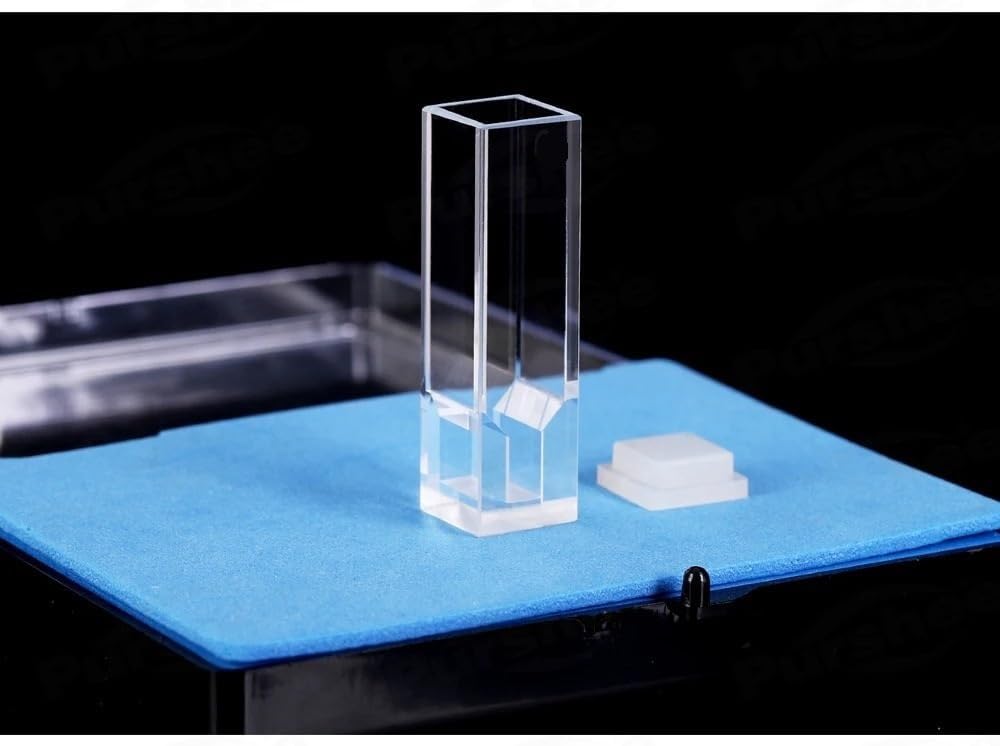 Kwarcowa mikro kuweta fluorescencyjna 200 μl, okno 4 x 5 mm, zakres długości fali 200 nm-2500 nm do zastosowań laboratoryjnych i badawczych