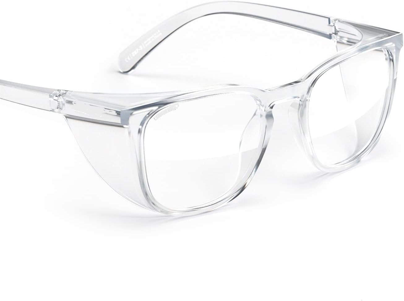 [Heywood] Stoggles - Official - Square - Z87.1 Certified Safety Glasses - Anti-Fog - Blue Light Blocking (Medium, Clear)