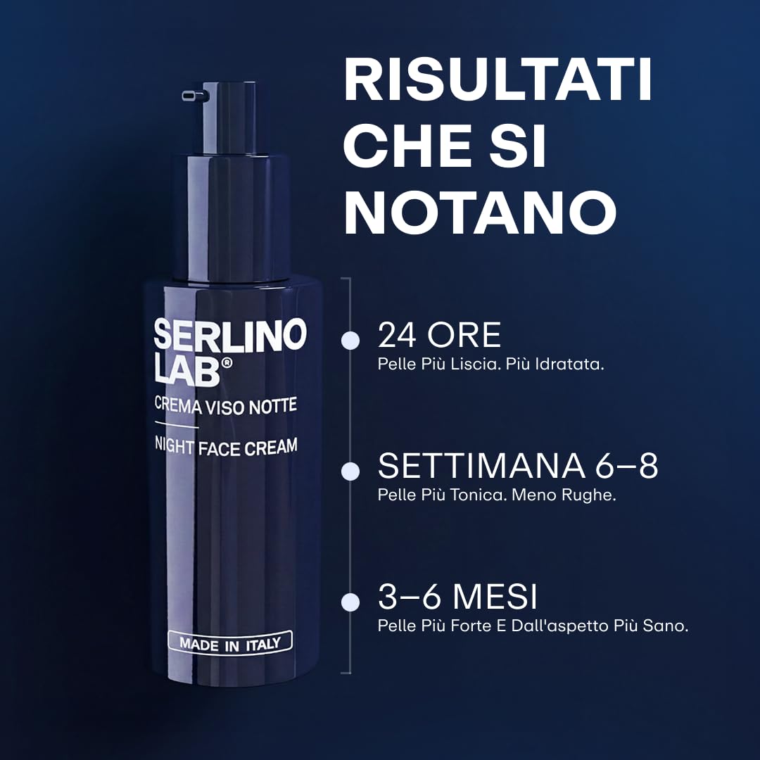 SERLINOLAB Crema Viso, idratante con Retinolo, Acido Ialuronico, Effetto Rinfrescante, Riduce Rughe e Macchie, Rende la Pelle Elastica e Luminosa