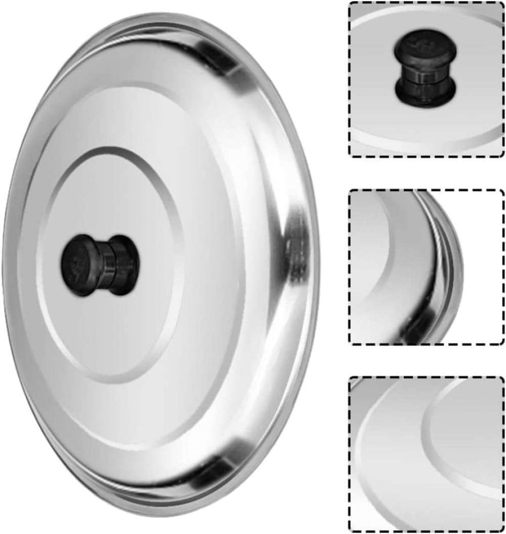 Gusseisen-Pfannendeckel, Universal-Pfannen-Deckelabdeckung, Edelstahl, Bratpfannenabdeckung mit kühlem Griff, Kochgeschirrdeckel, Kochkuppel, Topfdeckel, Ersatz-Topfdeckel, Edelstahl, 56 cm