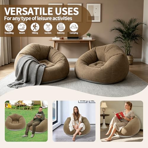 Image of 6 Pcs Inflatable Bean Bag Chairs with Pump, Blow up Couch for Kids & Adults