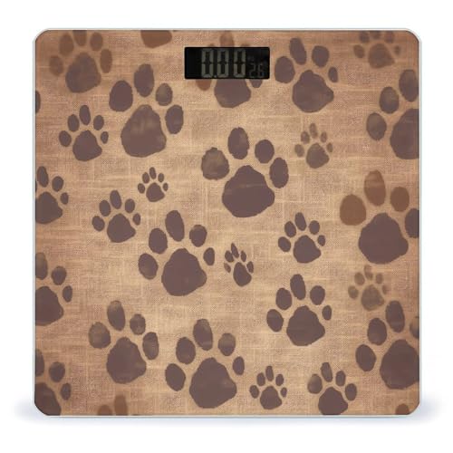Báscula digital inteligente Paw Prints Art para baño miniatura 1