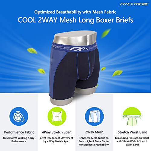 Mens 5 Pack 2Way Mesh Cool Performance Stretch Boxer Briefs A XL4