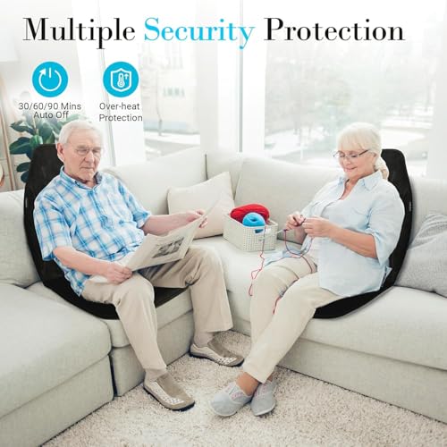 Image of Back Massager with Heat, Massage Chair Pad with 5 Vibrating Modes, 2 Heat Levels Electric Massage Seat Cushion, Massage Pad for Back Pain Relief, Birthday Gifts for Men Husband Him Dad Mom Her
