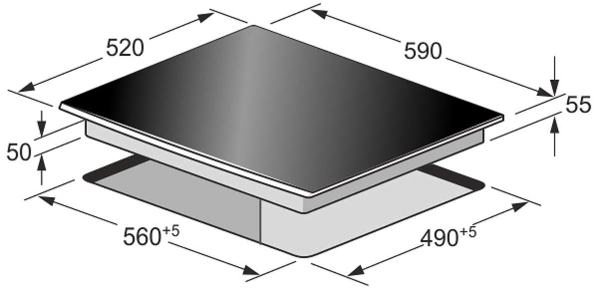 Kaiser KCT 6745 FI AD- Piano cottura a induzione 60 cm/piano cottura a induzione/piano cottura in metallo Bronzo/vetroceramica con 4 piani cottura a induzione QickHeat/piano cottura a induzione