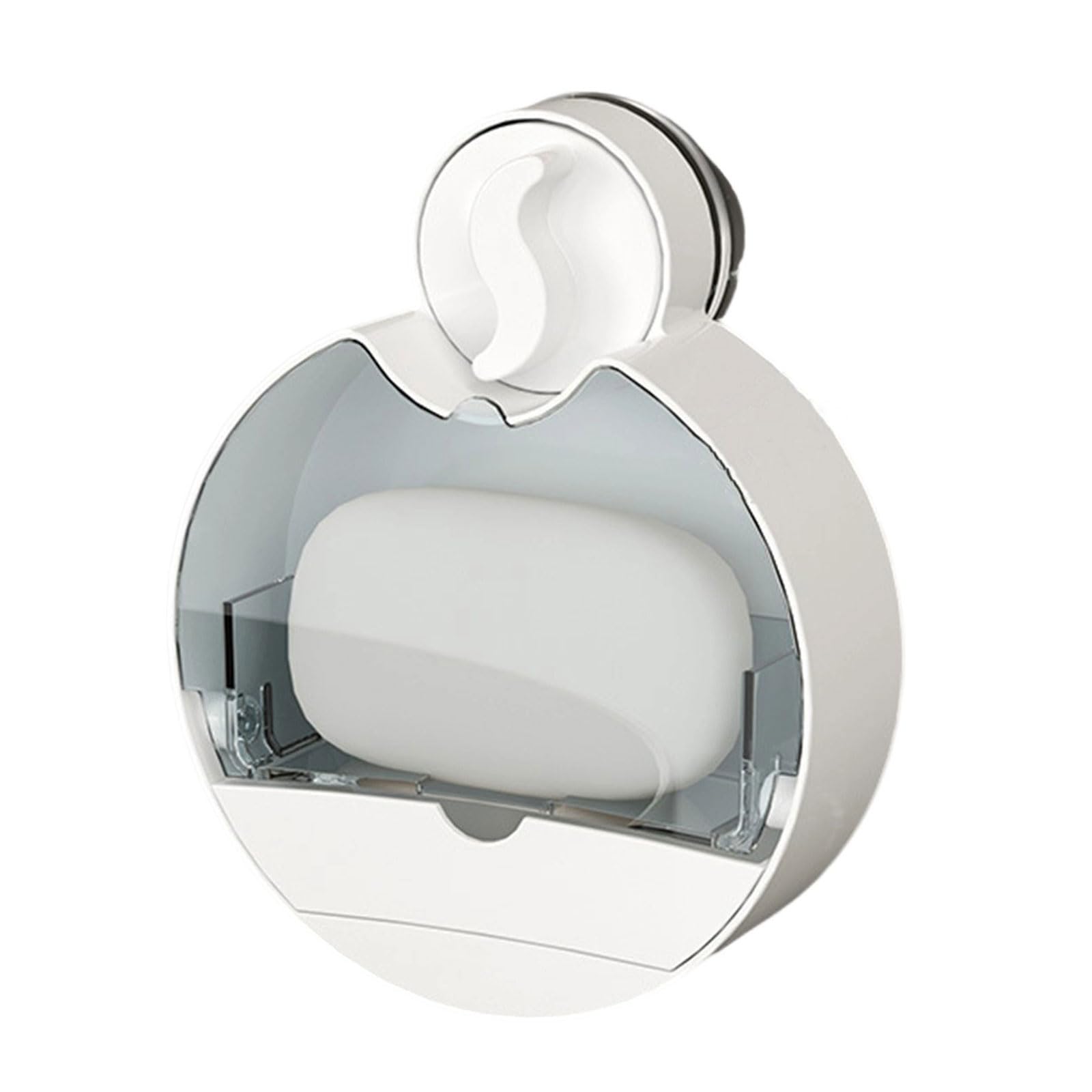 HZBB Space Saving Soap Wall Suction Cup Bathroom Organizers with Secure Suction Cup with Lid Easy Cleaning Design Nondrill Soap Box