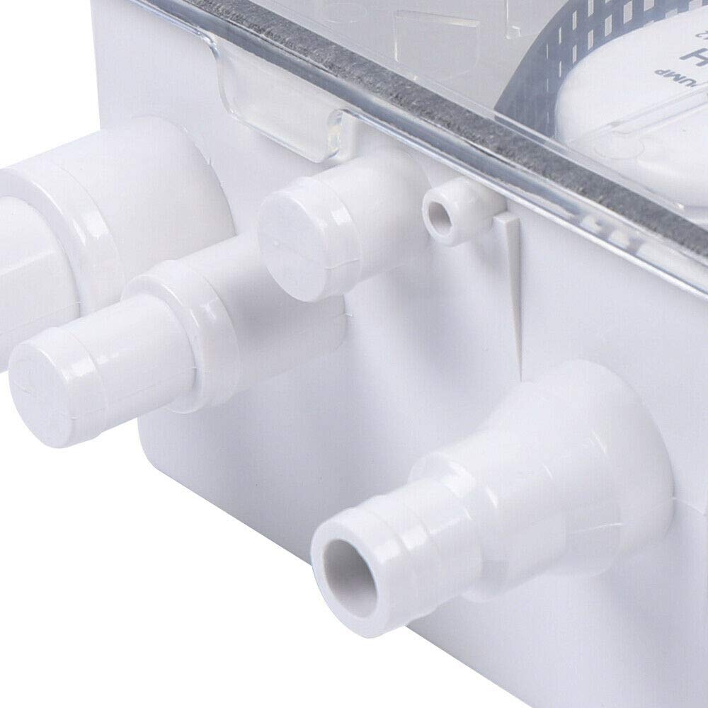 Duschpumpe, Duscha Haushaltspumpe 2,5m, Kompakte Boot Duschwanne Pumpe mit eingebautem automatischen Schwimmerschalter, Duschsumpfpumpensystem, 2271l/h, 12V, 4 Eingangsanschluss (19/25/29/39cm)