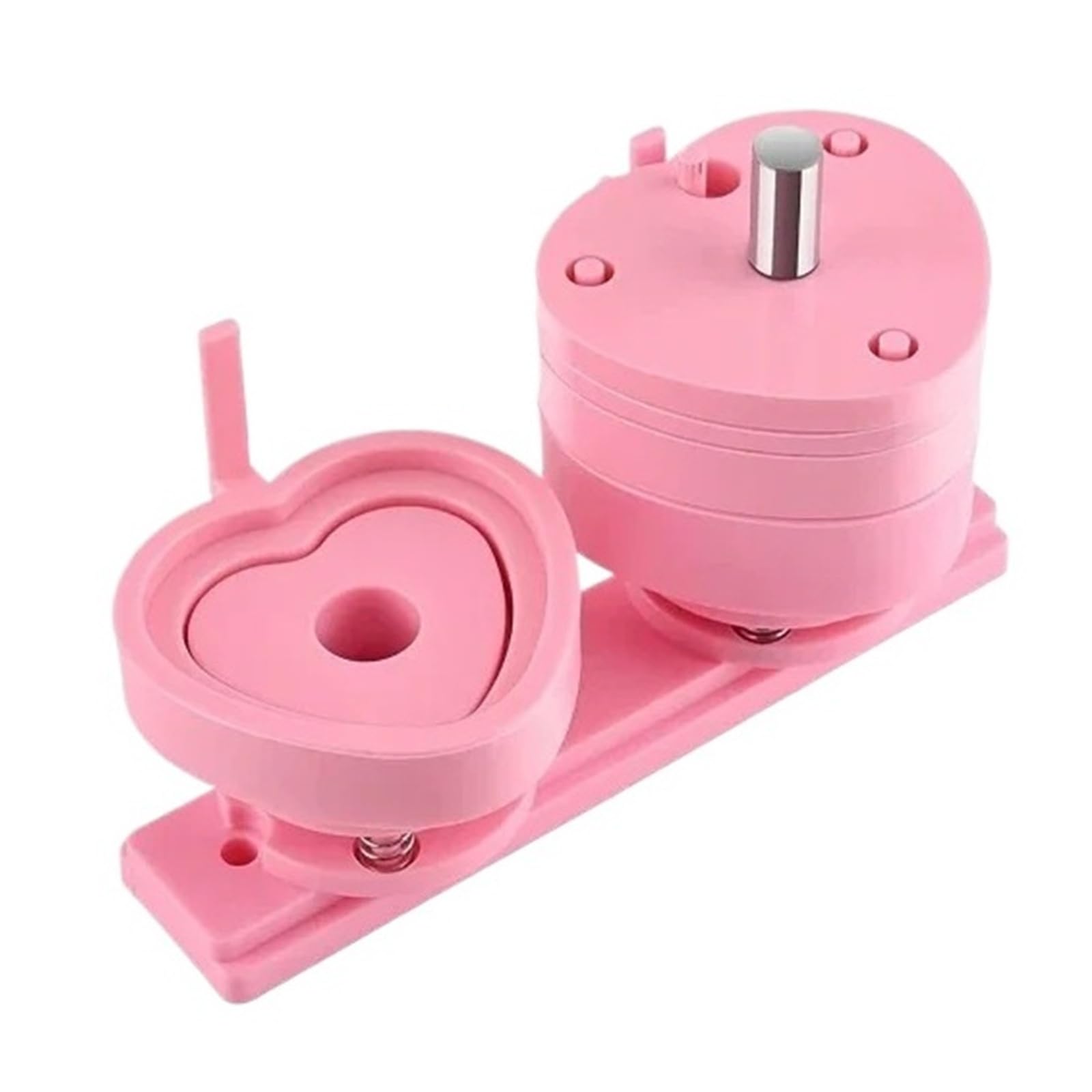 Moule en Forme de cœur Rose et Vert 57 * 53 mm for Machine à Badges à épingle, Compatible avec Les Machines à fabriquer des Badges à glissière. Ensembles suffisants(Pink Mold Only)
