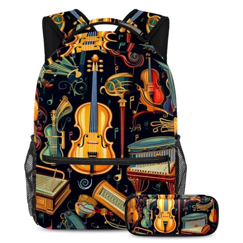 Sac à dos avec trousse idéal voyage et cartables enfants au motif artistique 74