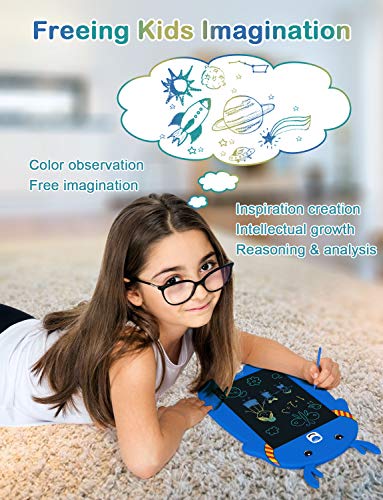 LCD Writing Tablet, Kids Drawing Board Memory Lock 8.5Inch Colorful Doodle Board Erasable Reusable Electronic Drawing Pads , Educational and Learning Toys for 3+ Year Old Girls Boys Gifts(Blue)