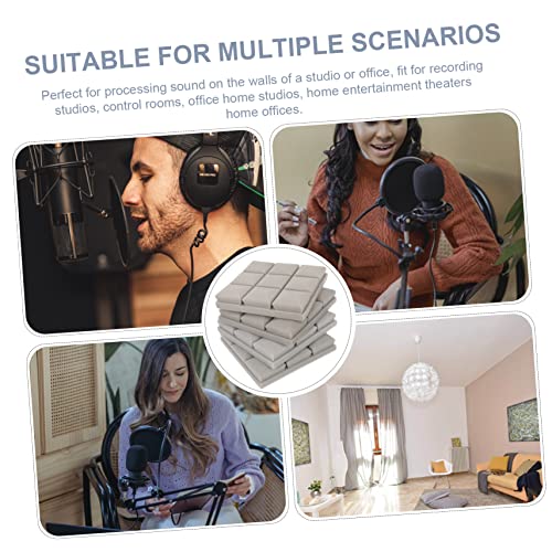 Abaodam 4pcs Paneles Acústicos de Espuma de Alta Densidad para Absorción de Sonido en Estudios de Grabación, Teatros en Casa y Oficinas Gris miniatura 4