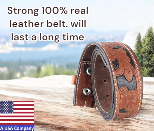 Image of F&L CLASSIC Western Belt without buckle for men - Full Grain Leather Cowboy Belts for jeans - One Piece Leather strap belt