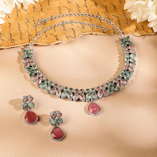 Image of Rubans Oxidised Necklace Set Jewellery Gift for Women & Girls