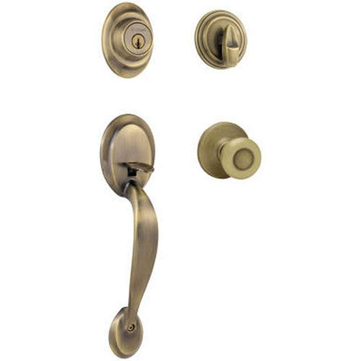 Kwikset Dakota Front Door Lock Handle and Deadbolt Set, Entry