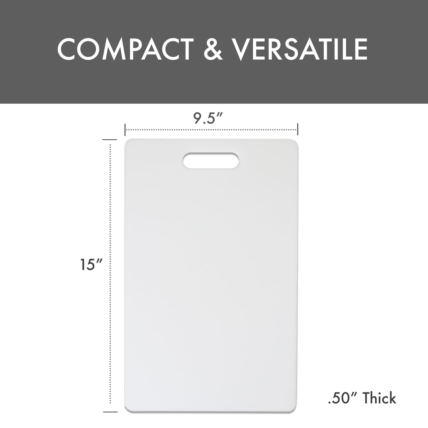 Dexas NSF Polysafe deska do krojenia z uchwytem, 24 na 38 cm, biała