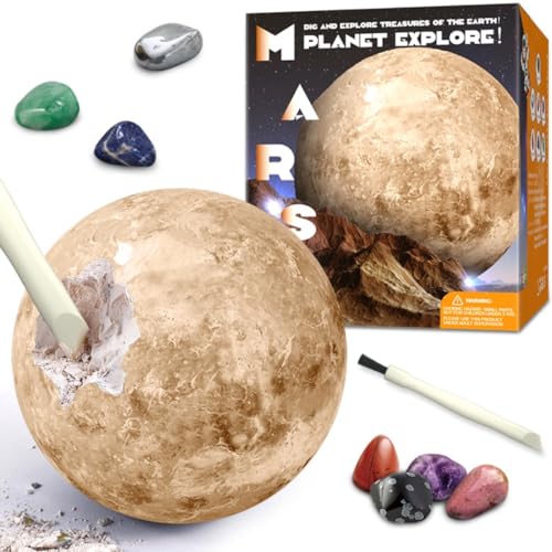 Image of Oligitdi Rocks and Minerals Education Set Archaeological Toys Excavation Toys Archaeological DIY Assembly Model for Children (Mars)