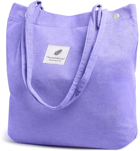 Image of Street27 Korean Canvas Corduroy Tote Bag Casual Work Shoulder Handbags | Multi-Purpose Bag |Sturdy Canvas Bag with Large Capacity | Shopping Bag for Office, College & Daily Use