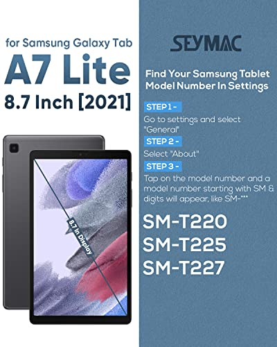 Seymac Samsung Galaxy Tab A7 Lite Case 8.7" (Sm-T220/ T225/ T227), Heavy Duty Full-Body Shockproof Protective Case With Screen Protector, Rotating Stand, Hand/Shoulder Strap For Tab A7 Lite, Black #TOP1