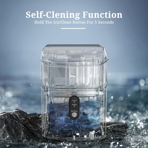 Antarctic Star Countertop Nugget Ice Maker - 35lbs/24h, Auto-Cleaning, One Button Operation for Home, Parties, and Camping