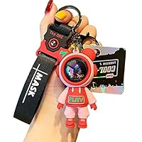 HshDUti Creative Keyring Cool Robot Bear Keychains Backpack Bag Charm Wristlet Bracelet Key Chain Key Ring for Women Men Girl Boy