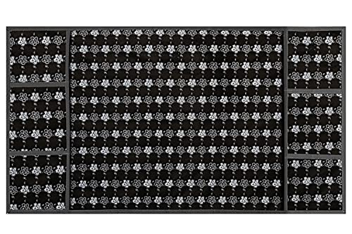 Image of Stylista Refridgerator top Cover Suitable for Samsung RR20C1823U8 /HL, 183 Liter Fridge, Dimension (WXD) 65x111 CM, Floral Pattern Black White