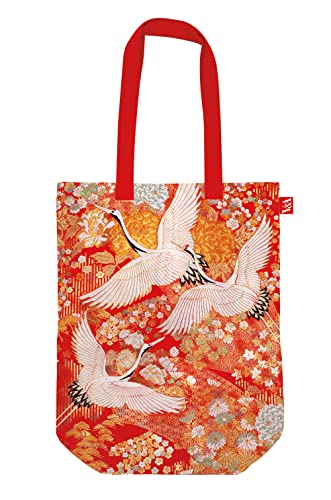 Museums & Galleries V&A Kimono Cranes Bolsa de algodón orgánico, Orange