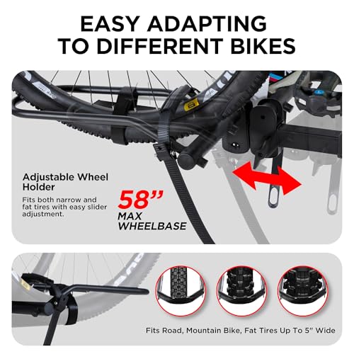 Image of Young Hitch Mounted 2-Bike Rack with Two Posts for Standard, Mountain, Fat Tire Bikes, fit Car, SUV, Van, RV, Trailer, 200 lbs. Capacity