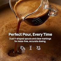 Espressotasse mit Henkel 2er Set, 100ml Espresso Gläser mit doppelwandig Glas, Mit 75 ML Markierung, Espresso Messbecher mit V-förmigem Ausgießer, Milchaufschäumkännchen mit 2 Löffel – Ansicht 2
