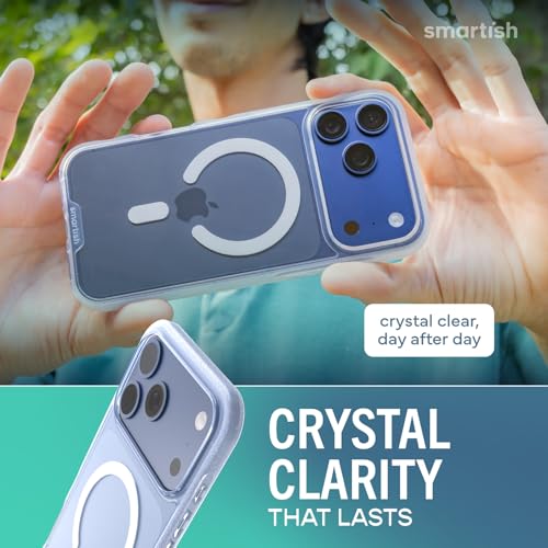 Image of Smartish iPhone 17 Pro Max MagSafe Clear Case - Gripmunk Magnetic Slim Case [Lightweight + Protective] Anti-Yellowing Thin Grip Clear Cover for Apple iPhone 17 Pro Max - Clearly Clear