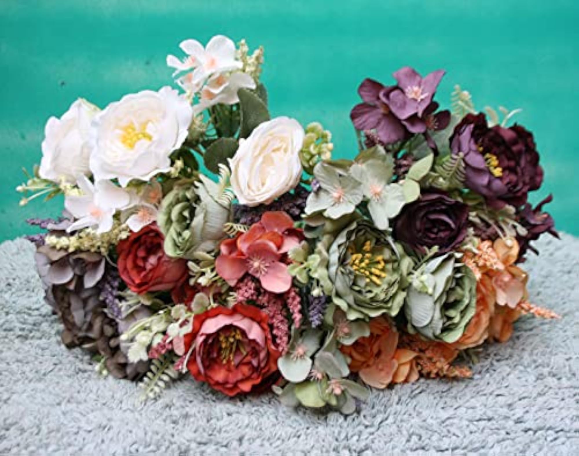 Artificial Peonies Fake Flowers Bunch, Decorative Items