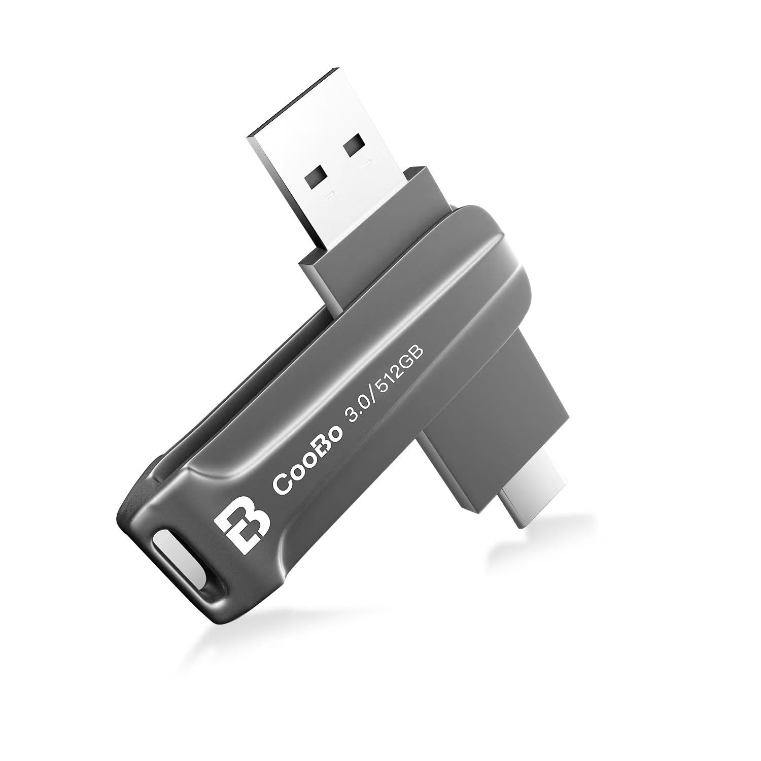 CooBo USB C 3.0 Flash Drive - 512GB, USB3.0 and Type C,Rugged, Waterproof, Metal, High-speed Transfer, Safe and Stable, Perfect for Laptops, Computers, Tablets and More