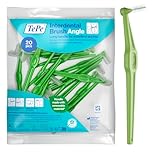 TePe Interdental Brush Angle, Green, 0.8mm/ISO 5, 20pcs, Plaque Remover, Easy and efficient Cleaning Between Teeth, Tooth Floss for Small Gaps