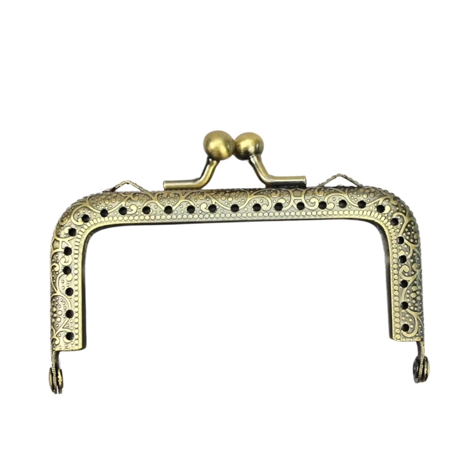 PVUVTNAHW 20Pcs 8.5cm Bronze Square Metal Purse Frame Elegant Press Vintage Coin Kiss Clasp Handle For Bag Hardware Accessory