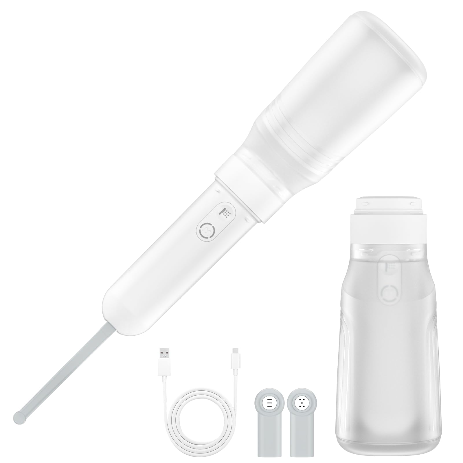 Portable Travel Bidet,400ml Handheld Personal Travel Bidet,IPX7 Waterproof,Shower 3 Pressure,Outdoor Cleansing, haemorrhoid Care,Camping Companion (White)