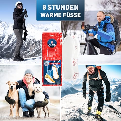 THE HEAT COMPANY Sohlenwärmer klebend - 5 Paar - EXTRA WARM - Wärmesohlen - Fußwärmer - 8 Stunden warme Füße - sofort einsatzbereit - luftaktiviert - rein natürlich - Größe Large: 41-46