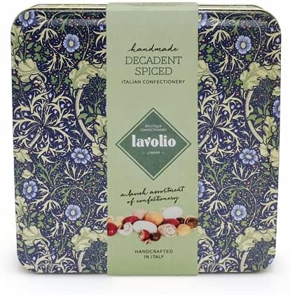 Lavolio Decadent Spiced Confectionery Gift Tin (175g) - Premium Selection of Covered Nuts, Coffee and Spices and Chocolate Sweets, Perfect Present for Him or Her