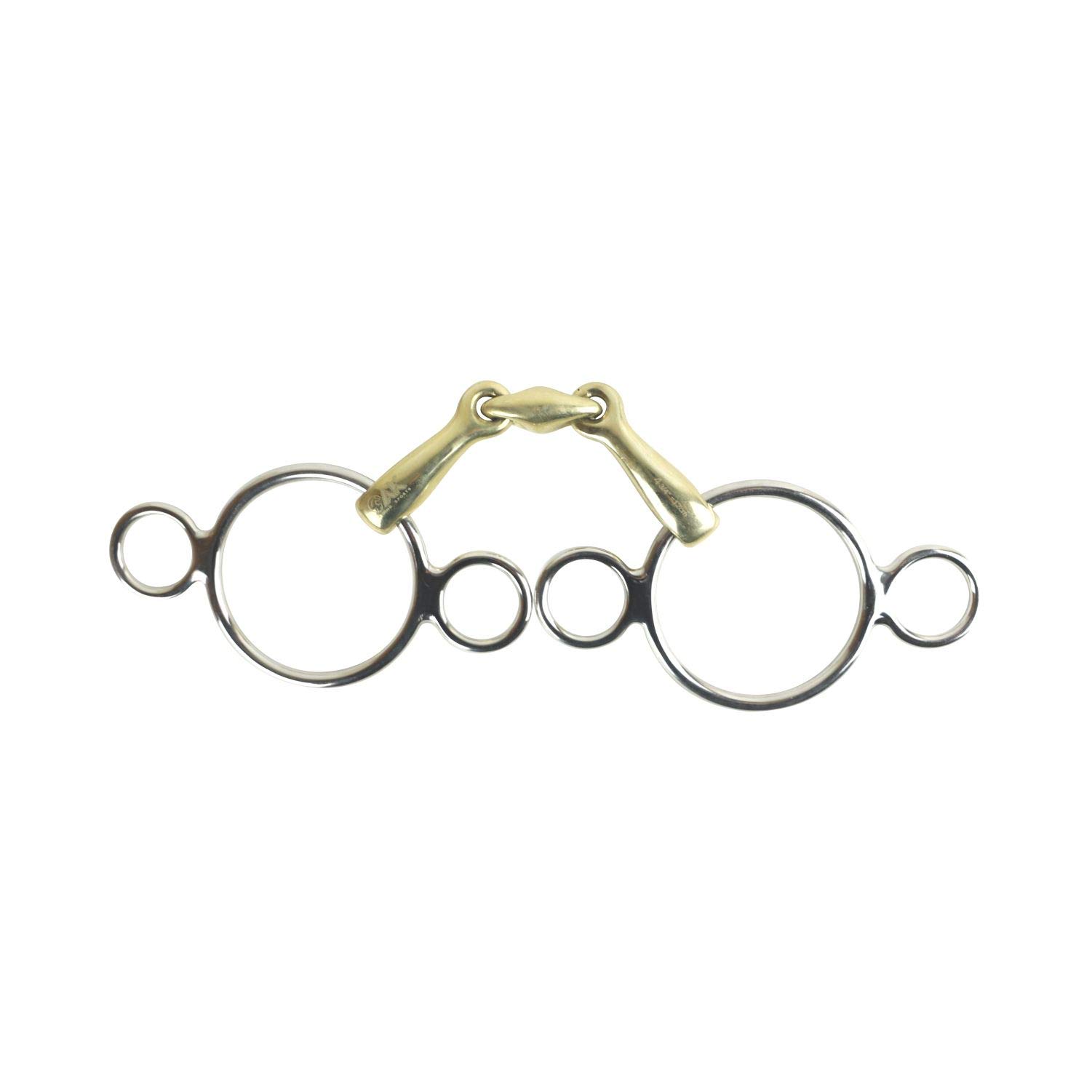 AK 3-Ringknebel mit doppelt gebrochenem Reitgebissen aus Deutsch Silber AKRS-2635 (Deutsches Silber, 6.00'')