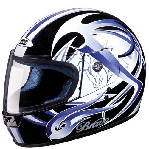 Image of Studds Bravo D3 Full Face Helmet Black and Blue, (Large 580MM)