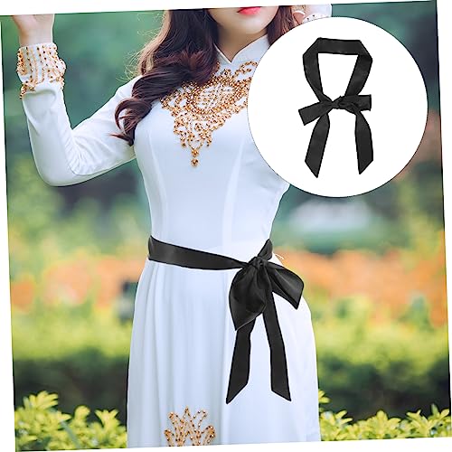 ABOOFAN Cinch Belts Blouse Shirt Belt Sash s for Dresses for Women Dress Cloth Women Dress Sash for Bridesmaid Black Decor Bow Tie Silk Kimono Miss4